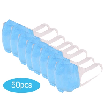 

cz us stock 50PCS Disposable Face 95% Filter Masks Breathable 3D Dustproof 3 Layer Non-woven Mouth Protective Cover Masks