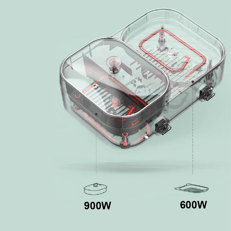 Barbecue électrique 1500 W pour barbecue, marmite, marmite, gril intégré, poêle à poisson, poêle à griller électrique_voghion.com