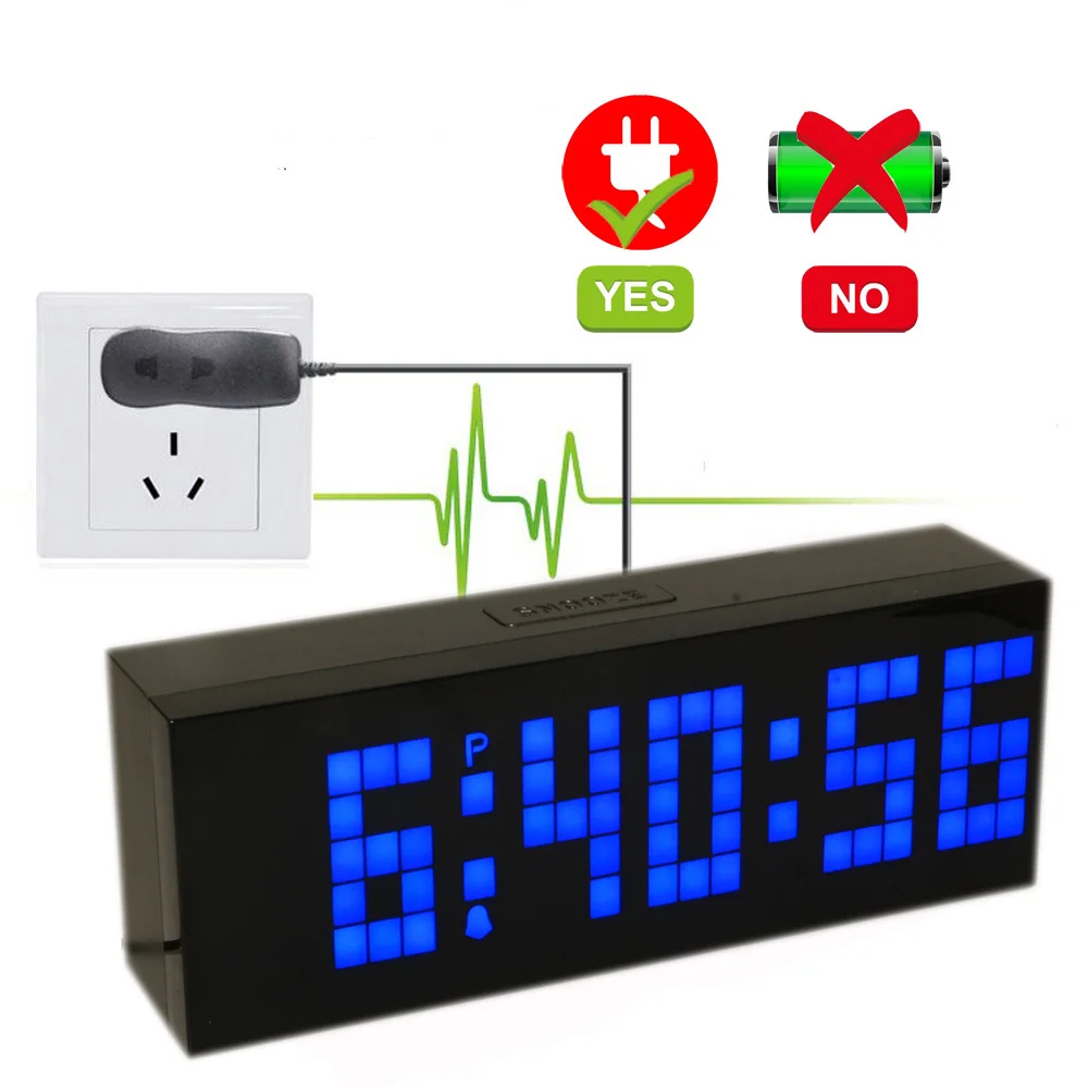 

Temperature Date for Bedside Living Room Office Desktop LED Digital Alarm Clock Wall Clock Large Countdown Timer