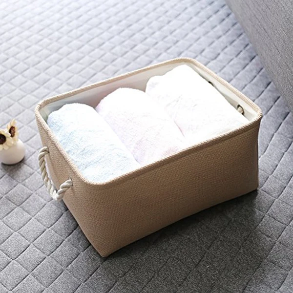 Декоративная корзина прямоугольный из ткани корзина для хранения Органайзер корзина с ручками для хранения одежды