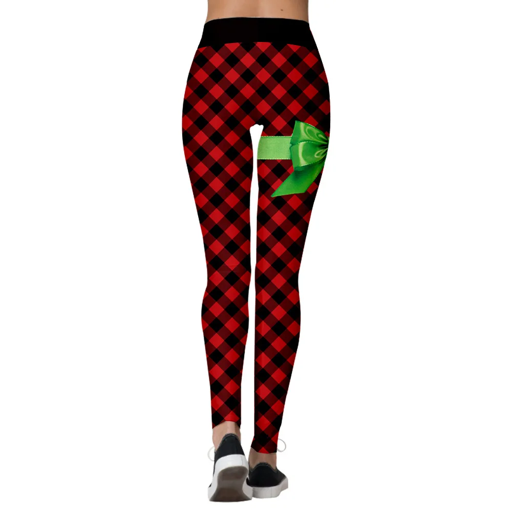 Новогодний подарок Рождественские брюки леггинсы мультфильм 3d Печатных узкие с низкой посадкой тренировка фитнес женские праздничные Леггинсы Брюки