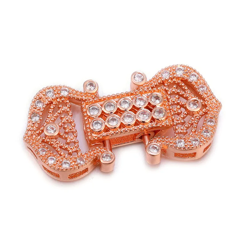 Rose Gold Juya DIY медный соединитель застежки аксессуары для женщин натуральные камни жемчуг браслет ожерелье изготовление Материал Поставки - Цвет: Rose Gold