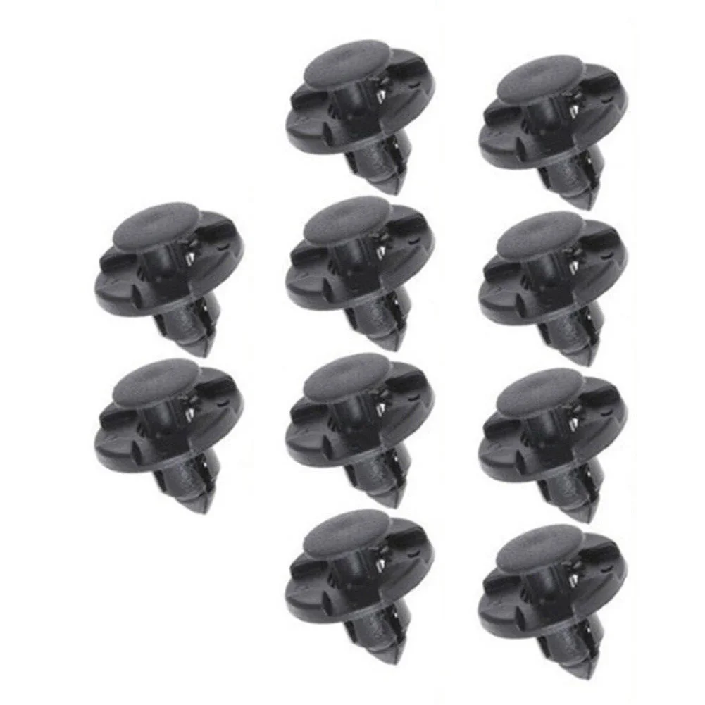 

100*Black Plastic Rivet Car Fender Bumper Push Pin Clips 8mm Hole Fit For Nissan