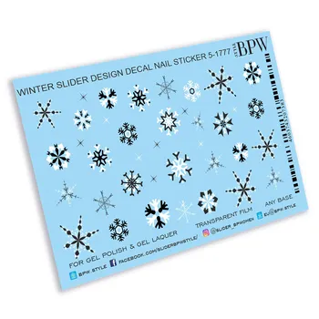 

Snowflake slider design, BPW. style, water nail stickers, sd5-1777