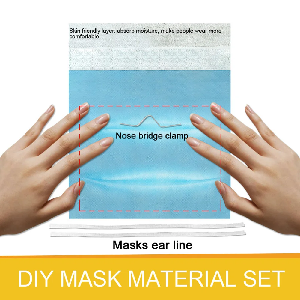 

High 100/200 Pcs Non-woven Fabric Nose Bridge Strip Elastic Ear Rope Craft DIY Accessories Tool UEJ