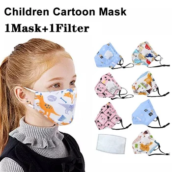 

1pcs Cartoon Child Face Mask Antibacteria Kids Masks Dust Smoke Pollution Activated Carbon Filter Breathing Valve Respirator