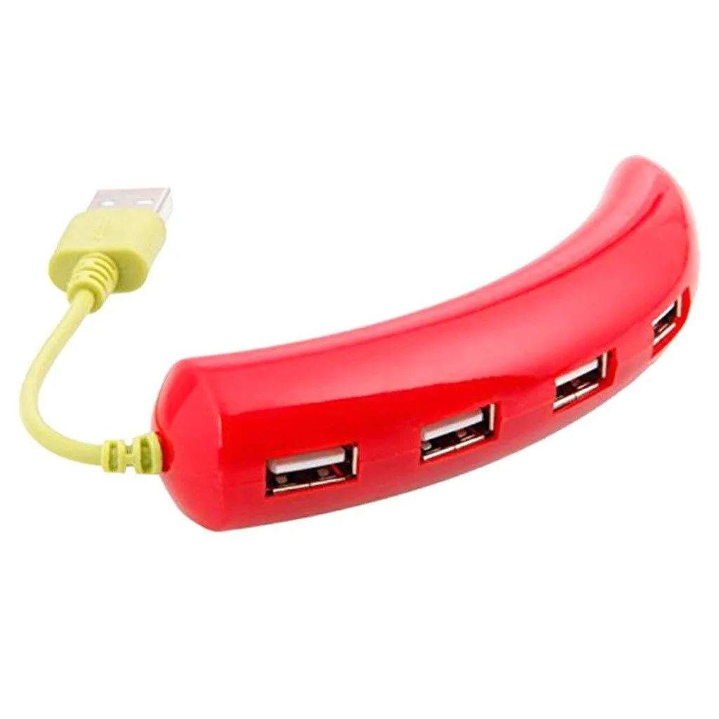 RD USB коммутатор Портативный мини растительная форма дизайн USB 2,0 4-Порты и разъёмы креативный мини-концентратор 480 Мбит/с Adaptet планшетный ПК телефон USB Hubs-L909 - Цвет: RD