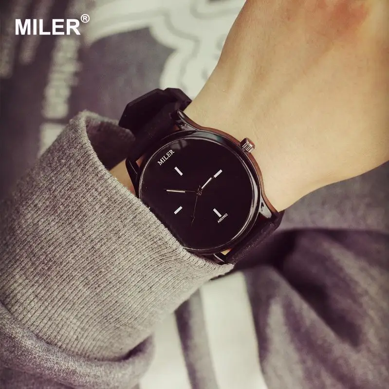 Оригинальный бренд MILER мягкий силиконовый ремешок желе кварцевые часы наручные