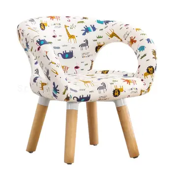 

Solid Wood Children's Chair Children's Back Chair Kindergarten Stool Cartoon Sofa Small Stool Lovely Baby Dining Table Stool