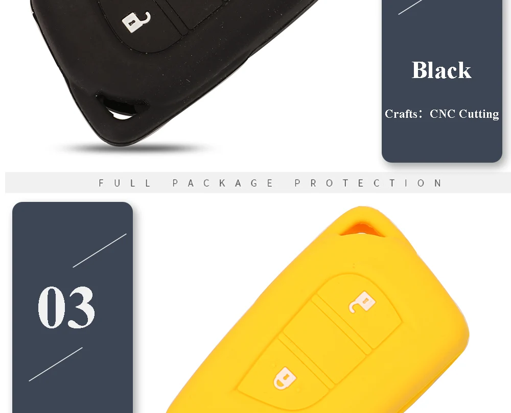 Keyforkess 30pcs 2 BTN custodia protettiva per chiave in Silicone per Toyota Auris Corolla Avensis Verso Yaris Aygo Scion TC IM Camry RAV4 - Hb72b3d81cc324edd82dace30083c57d4X