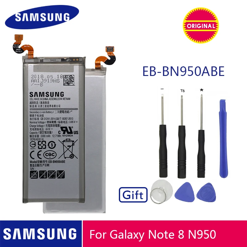 

Original For SAMSUNG Galaxy Note 8 Battery EB-BN950ABE For Samsung Note8 Battery N950FD N950U N950N Replacement Batteria 3300mAh