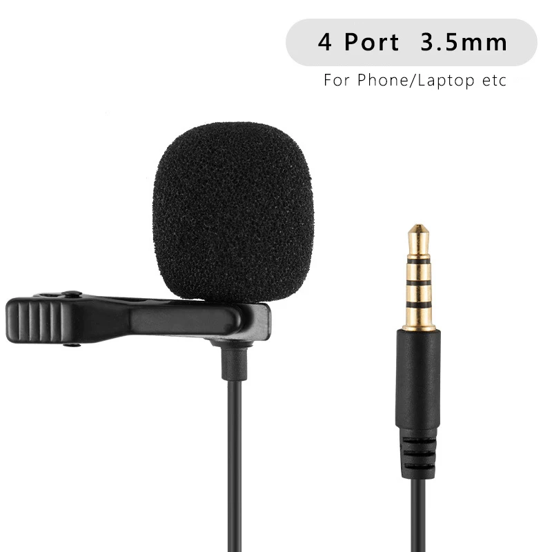 Professional Lavalier Lapel Microphone Omnidirectional Condenser Mic for ios Android Smartphone Recording for Interview Video podcast microphone Microphones