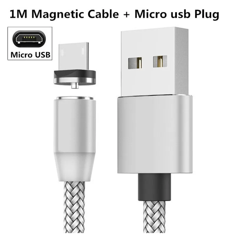 Магнитный кабель 1 м для samsung S10 huawei Y5 lite y6 prime y7 p smart y9 redmi note 7 8 pro quick xiaomi charger honor8 - Цвет: For Micro usb