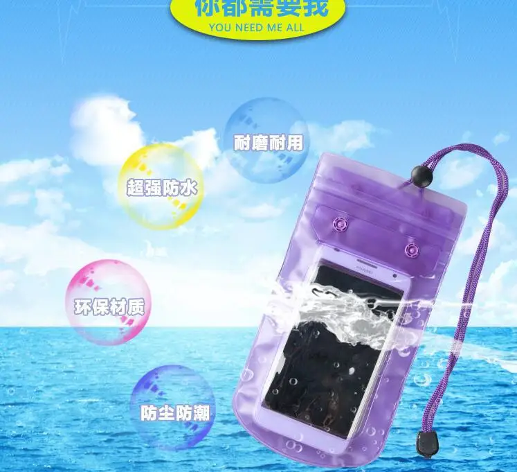 Waterproof Cellphone Bag PVC Transparent Waterproof Cover Velcro Sports Swimming Diving Rafting Surfing Outdoor Bag