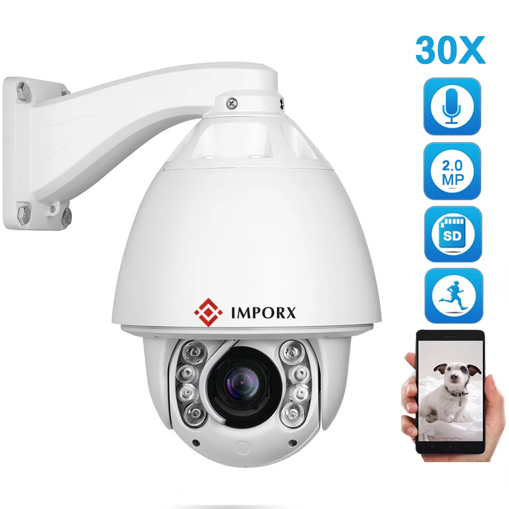 HD 2MP1080P 30X зум PTZ IP камера с автоматическим отслеживанием Высокоскоростная