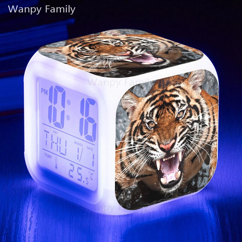 Roaring Tiger Alarm Clock 7 Color Illuminated Multifunctional Led Digital For Children S Birthday Gifts Clocks Aliexpress Roaring Tiger Alarm Clock 7 Color