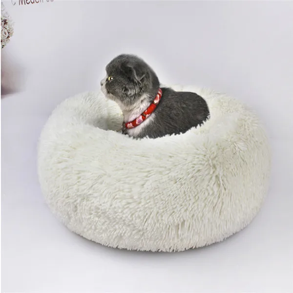 

Faux Fur pets Dog Beds for Medium Dogs Self Warming Indoor Round Pillow Cuddler Pet dog Mat bed camas para perro