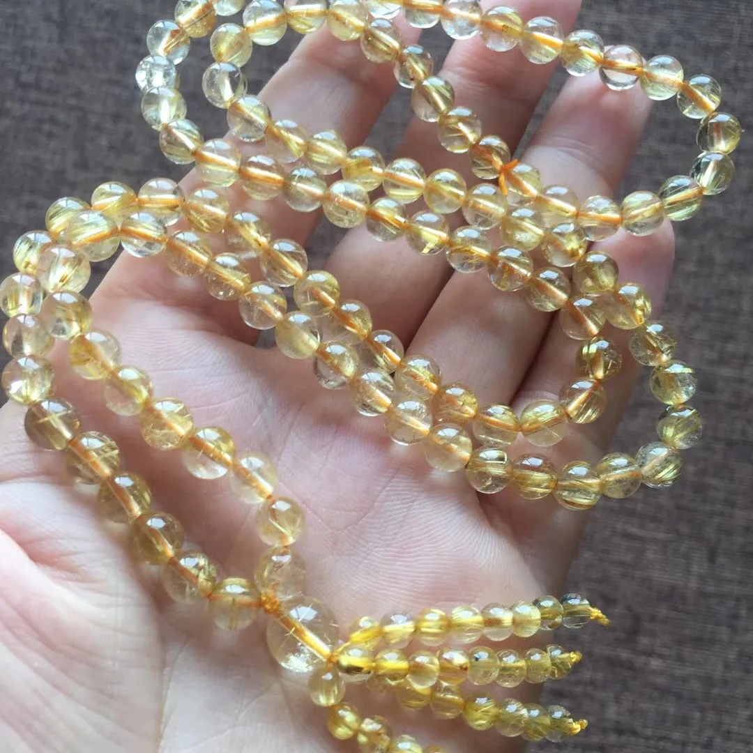 

Natural Hair Crystal 108 Grain Bracelets Crystal Transparent Hair Multi-Color Beautiful Simple Versatile Elegant And Generous