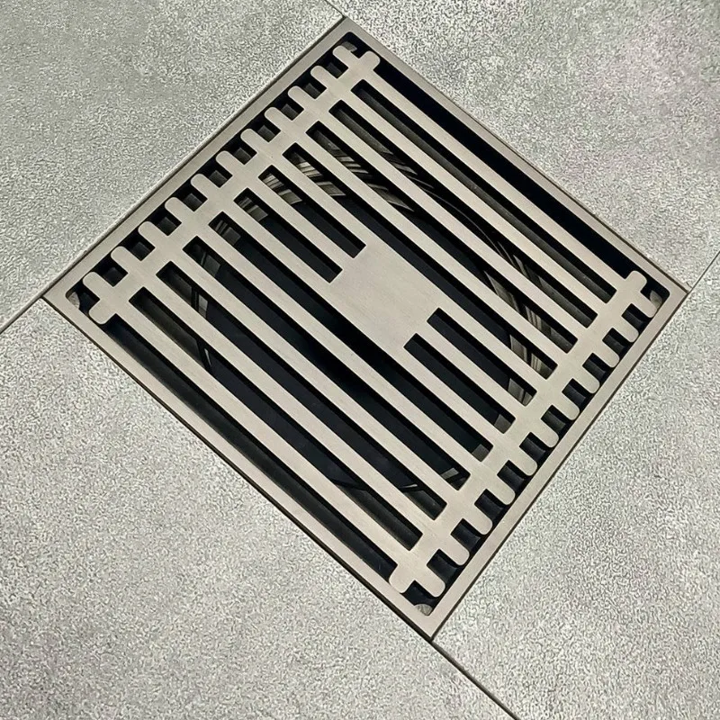 

Shower Drains Square Bath Drains Strainer Hair Antique Brass Art Carved Bathroom Floor Drain Waste Grate Drain WY817