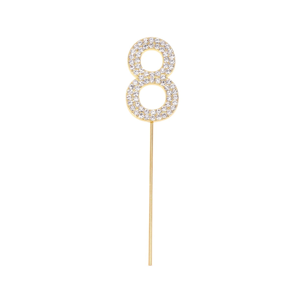 1pc Rhinestone 0 To 9 Number Cake Topper Chic Gold Crown Cake Topper Dessert Fruit Cake Picks Cupcake Toppers Party Supplies - Цвет: 8