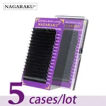 NAGARAKU – 5 plateaux d'extensions de cils de vison individuel, faux cils doux et naturels, de haute qualité, taille unique
