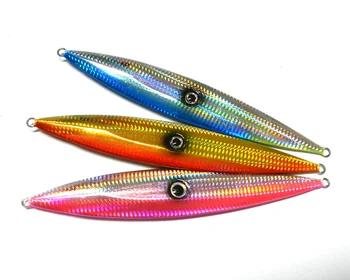 

HENGJIA 1pcs 420g Metal Jigging Lead Alloy Fishing Lure 3D Eyes Artificial Sea Fishing Paillette Wobbler Artificial Hard Baits