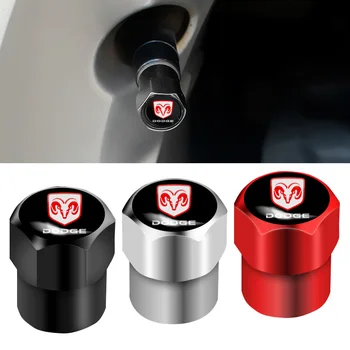 

4 Pcs Metal Car Tyre Air Stems Cover Tire Valve Cap For Dodge Ram Charger Challenger Journey Caliber Nitro Durango Accessories