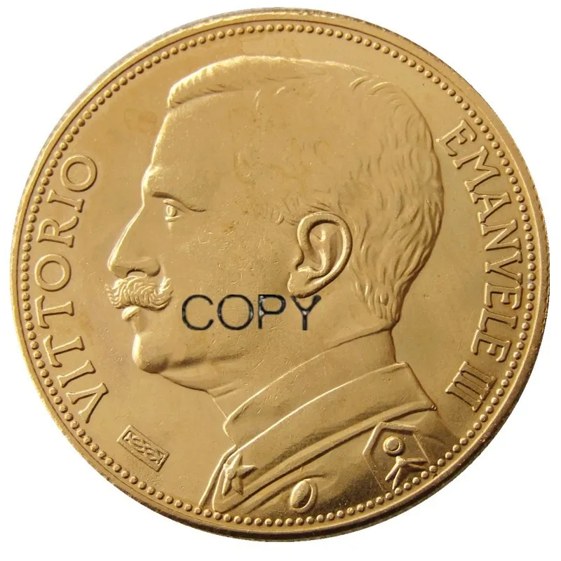 Италия 100 Lire 1927 Vittorio Emanyele III Позолоченные копии монет