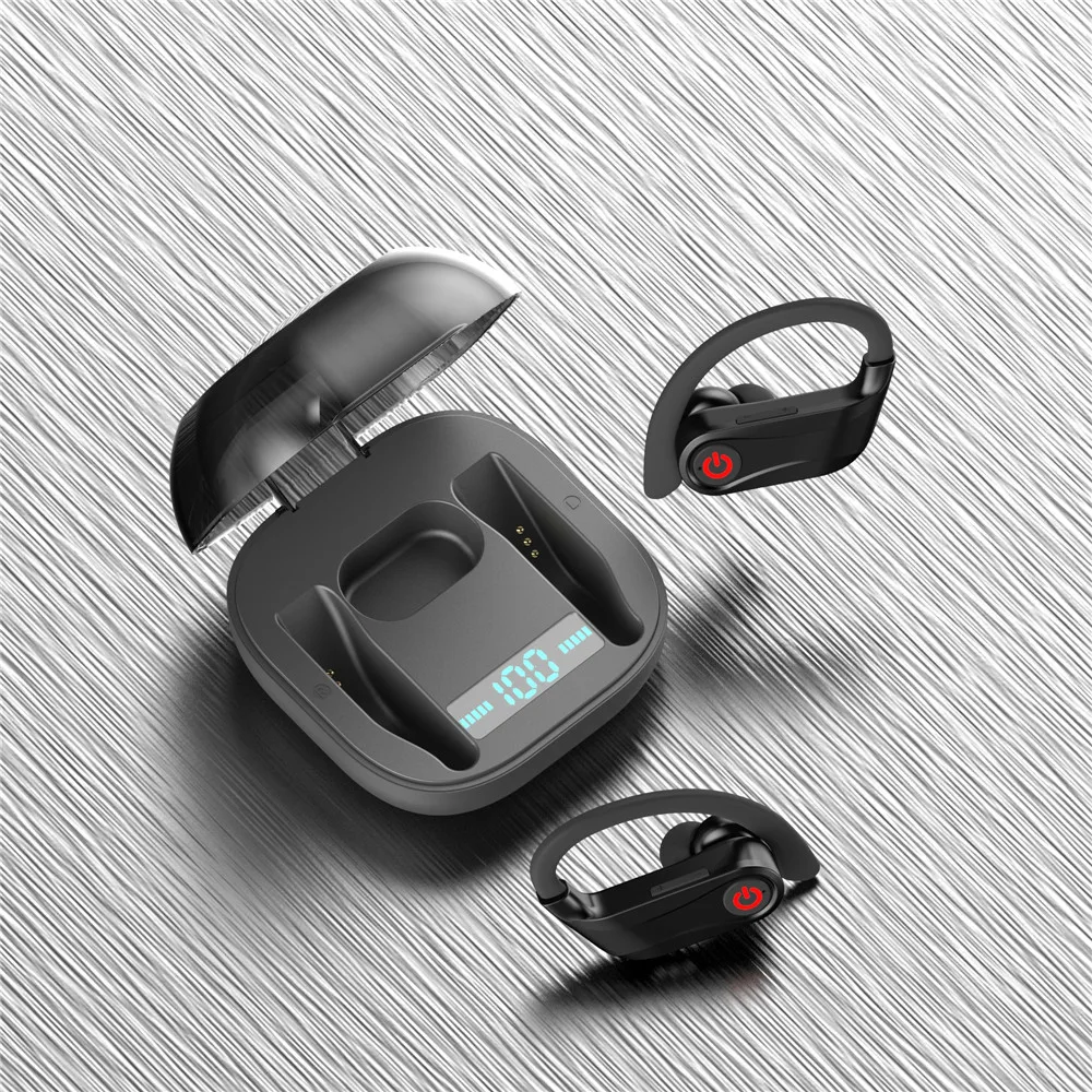 TWS Bluetooth гарнитура наушники с двойным микрофоном ушной крючок беспроводная гарнитура BT 5,0 с 950 мАч зарядным устройством для мобильного телефона