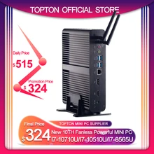 2020 yeni fansız Mini PC Intel i7 10710U 10510U masaüstü bilgisayar Windows10 2 * DDR4 M.2 NVMe + Msata + 2.5 'SATA 4K HTPC Nettop HDMI DP