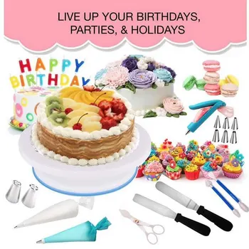 

DIY Cake Piping-nozzles Decorating Stainless Steel Cream Nozzle Set Reusable Silicone Pastry Bag Kit Baking Kitchen Accessories