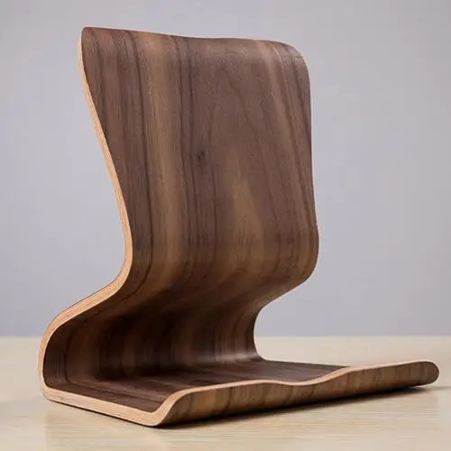 Walnut Wood SAMDI планшетный компьютер Стенд ленивый деревянный телефон кронштейн офисный стол топ прикроватный планшетный ПК iPad базовый кронштейн держатель - Цвет: Walnut Wood