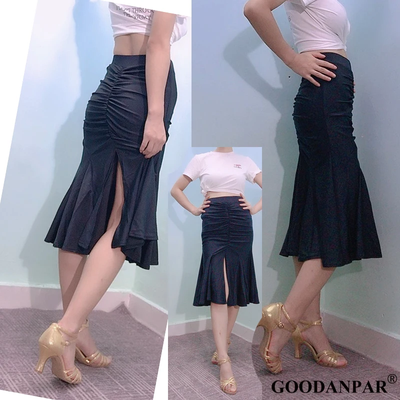 

Latin Dance Skirt Women Sexy Black Skirts Ladies Samba Salsa Cha Practice Performance Dancing Clothes Lycra
