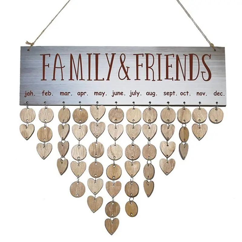 

Creative Fashion Wood Birthday Important Day Reminder Board DIY Calendar (family & friends)