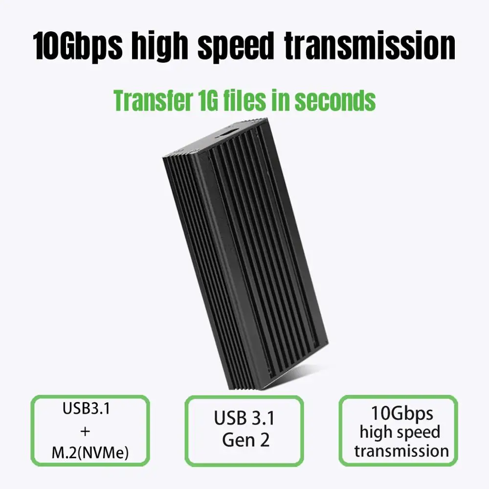  Iocreest NVMe tipo C usb3.1 carcasa hdd móvil carcasa hdd JMS583 USB3.1 a m2 M-Key PCIe NVMe SSD ca