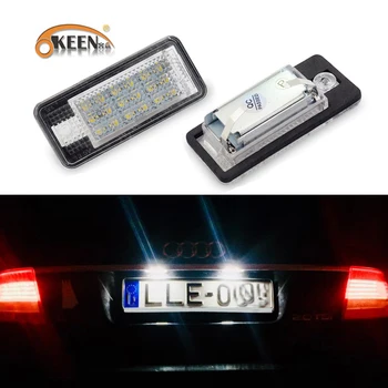 

2Pcs Error Free Car LED License Number Plate Light Light For Audi A3 S3 A4 B6 B7 S4 A6 C6 S6 A8 S8 RS4 RS6 Q7 White