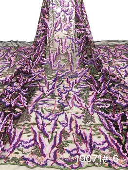 

2020Latest sequince Lace Fabric Luxury Embroidery sequins lace good Quality African lace Fabric For Wedding Dresses