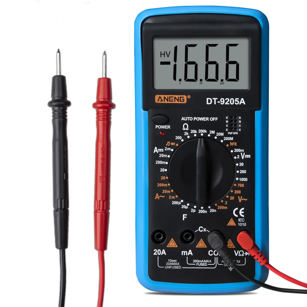 DT-9205a Ручной ЖК-цифровой мультиметр AC DC мультиметр профессиональный тестер Измеритель емкостный вольтметр 1999 счетчиков