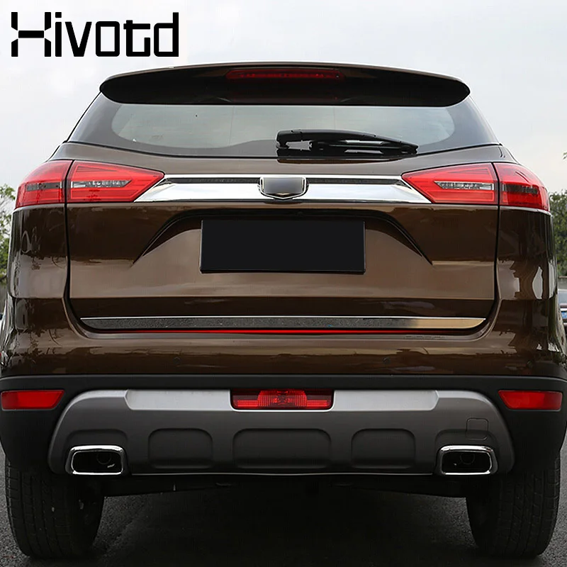 Hivotd для Geely Atlas Emgrand NL-3 Proton X70 Автомобильная задняя дверная полоса отделка АБС хромированная Задняя Крышка багажника Наклейка внешние аксессуары,автотовары аксессуары для авто