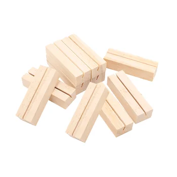 

10 Pcs Business Card Holder Wooden Rectangle Shaped Photo Stand Picture Holder Handmade Memo Holder