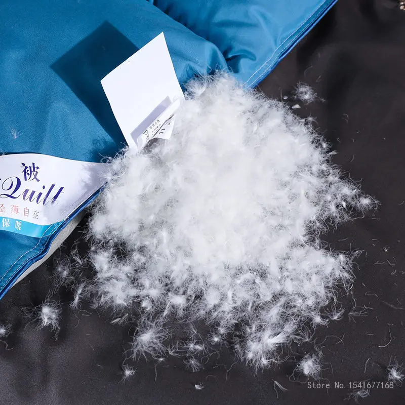 White Goose Down Duvet, Warm Winter Duvet Insert Quilted Bed Comforter, King, Queen, Full, Twin Size, Kid Bed, Patchwork Blanket