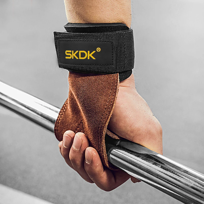1 Pair Weight Lifting Gym Grips-Pads Hand Training Straps Wrap Gloves N Bar K5K6 