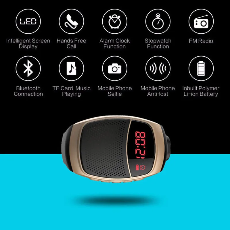 Смарт часы Bluetooth динамик Секундомер Будильник спортивный музыкальный центр