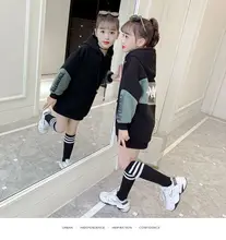 

Children's Long Hoodies Hooded Coat for Kids Letter Sweatshirt Baby Clothes Girls Tops Toddler Clothing Warm Velvet Long Shirt