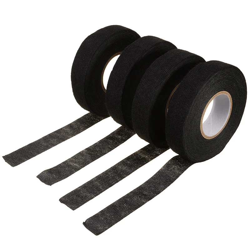 

19mmx15m Adhesive Cloth Tape High Temperature Insulation Velvet Tape For Cable Roll Wiring Fabric Tape Adhesive Cable Protection