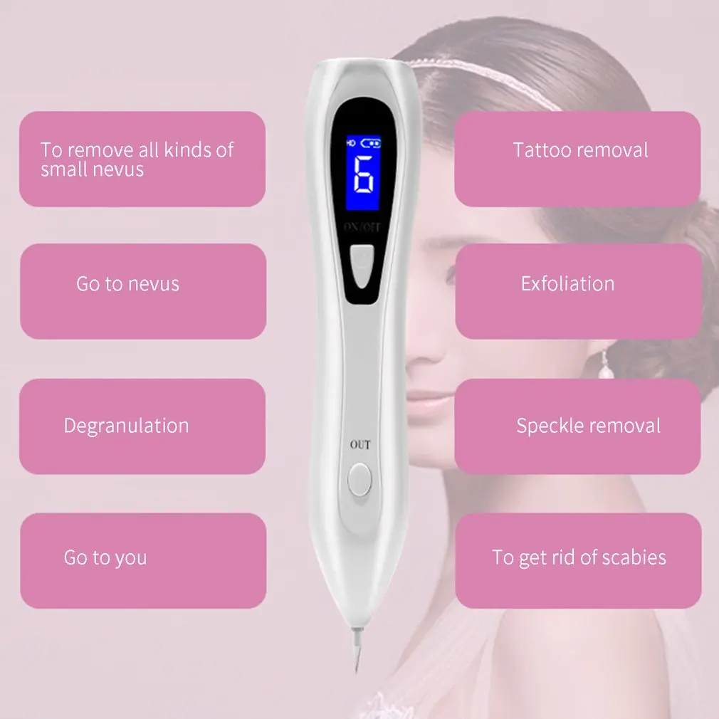 Портативный ЖК экран с зарядкой удаляет Mole Pen Beauty scening Spot Meter маленькая белая