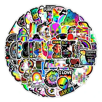 

100pcs Ins Style Vsco Colorful Rainbow Stickers for Notebook libretas Motorcycle Helmet Laptop Computer Bike Waterproof Sticker