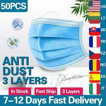 

Disposable Masks Anti Dust 3-Ply Nonwoven Mask Elastic Mouth Soft Breathable Dustproof Hygiene Face Mask