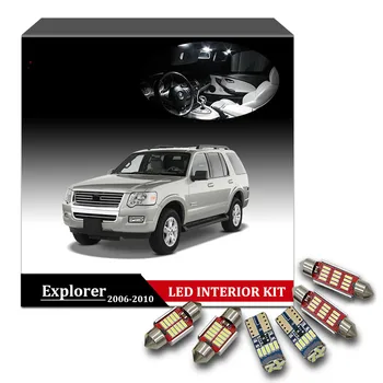 

10Pcs Bright White Ice Blue LED Interior Car Lights For 2006-2010 Ford Explorer Map Light Dome Lamp License Plate Bulb