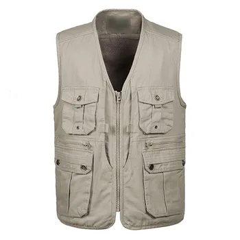 

1* Breathable Fishing Thin Vest Mutil-Pocket Photography Waistcoat Jacket PLUS Size Cotton+Polyester